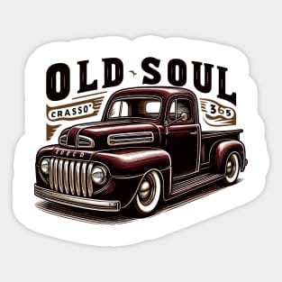 Classic vintage pickup truck, Old Soul Sticker